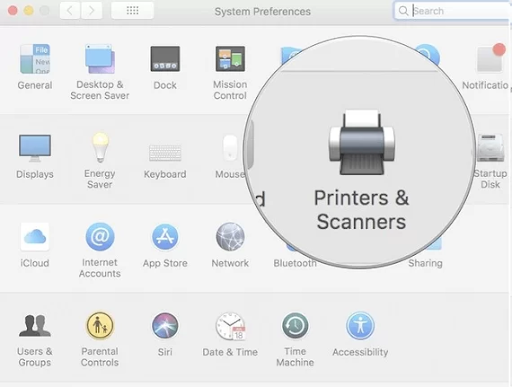 On the next screen, select the&nbsp;Printers and Scanners&nbsp;option